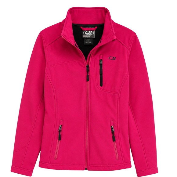 CB Sports Jackets & Blazers - CB Sports Womens Berry Pink Softshell Fleece Lined Full Zip Jacket Large